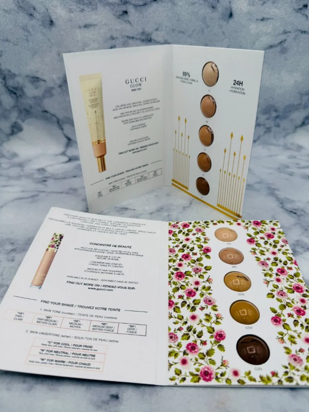 Gucci Beauty Gift Set- 5XLongwear Concealer&5XTinted Moisturizer Sampler-2pc-NEW